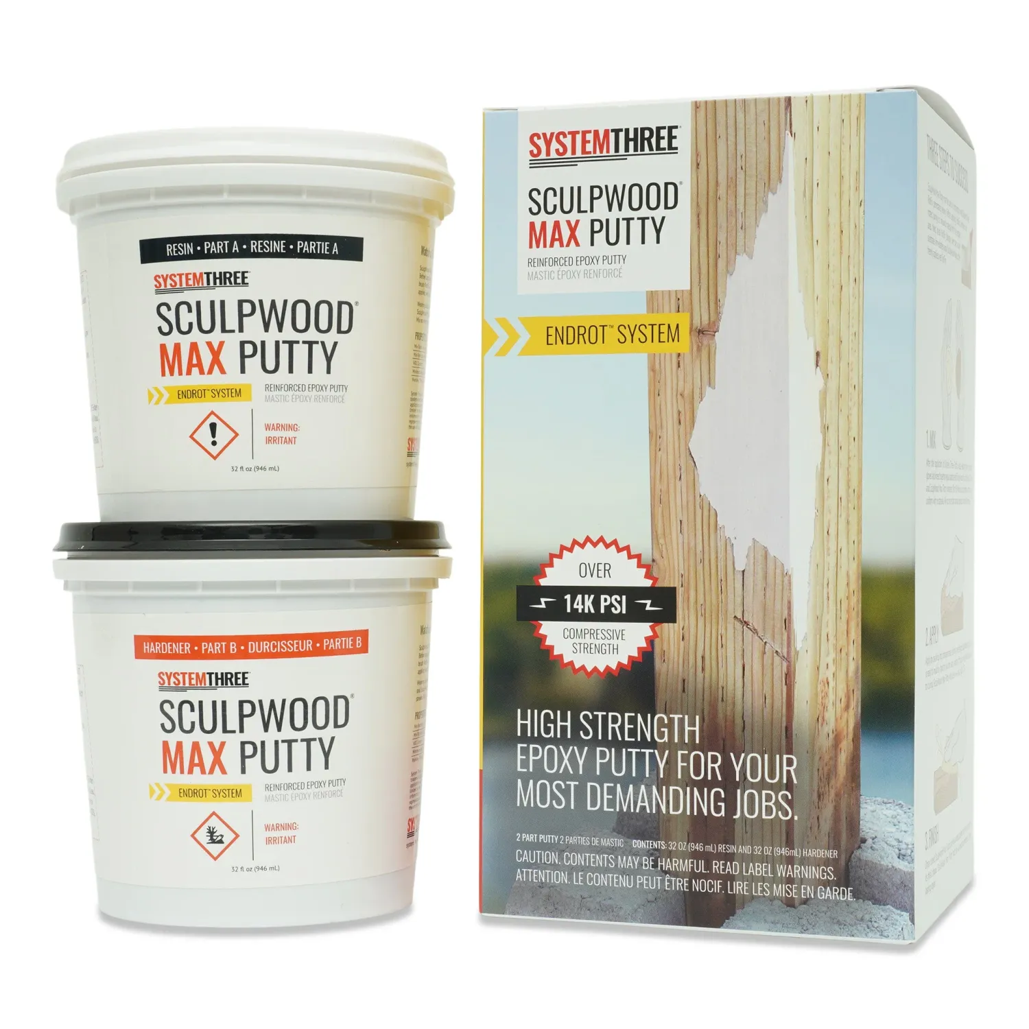 System Three Sculpwood Max Putty - Reinforced Epoxy Putty System Three Sculpwood Max Putty - Reinforced Epoxy Putty