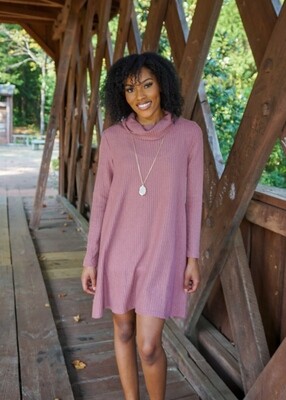 HYFVE Cowl Neck Swing Dress - Mauve