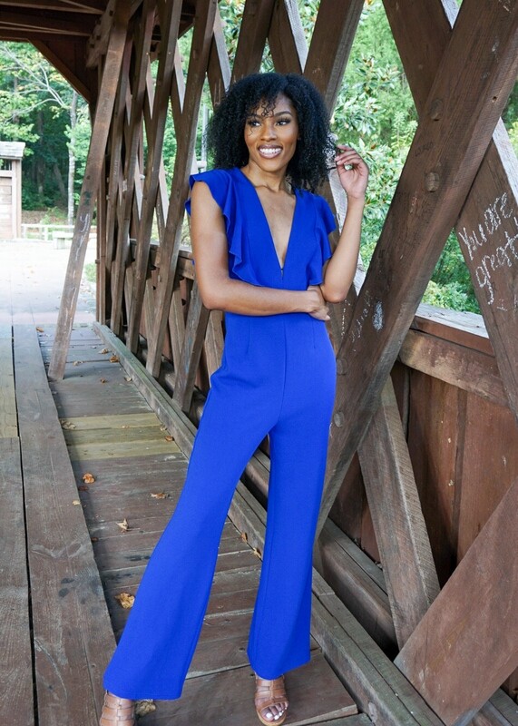 HYFVE Ruffle Trim Jumpsuit - Royal
