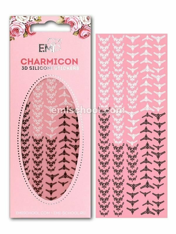 Charmicon 3D Silicone Stickers Lunula #18 Black/White