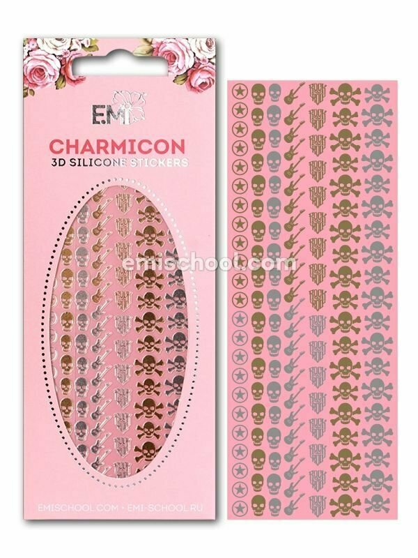 Charmicon 3D Silicone Stickers Rock MIX Gold/Silver