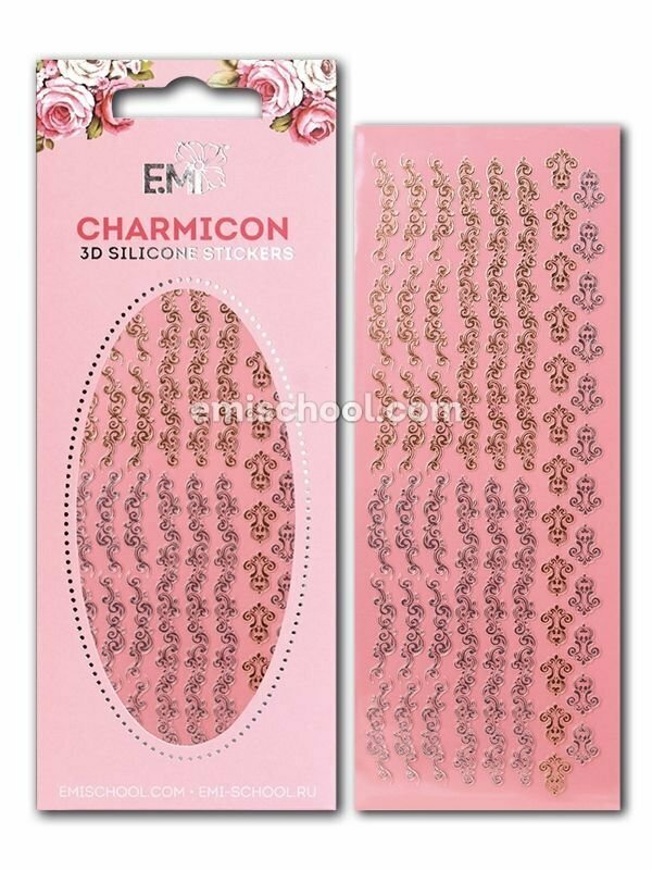 Charmicon 3D Silicone Stickers Swirl #1 Gold/Silver