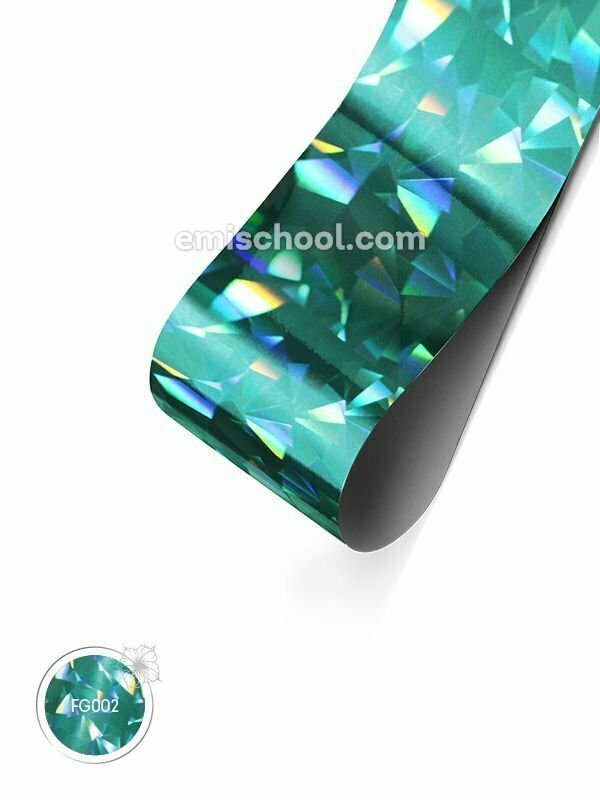 Foil holographic turquoise Crystal, 1.5 m