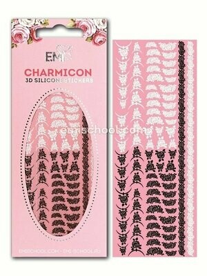 Charmicon 3D Silicone Stickers Lunula MIX #24 Black/White
