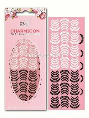 Charmicon 3D Silicone Stickers Lunula #14 Black/White