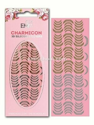 Charmicon 3D Silicone Stickers Lunula #13 Gold/Silver