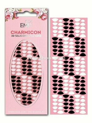 Charmicon 3D Silicone Stickers Lunula #8 Black/White