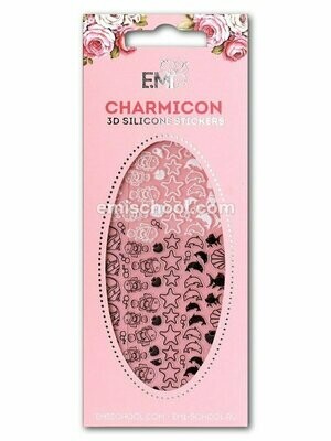 Charmicon 3D Silicone Stickers #48 Fish Black/White