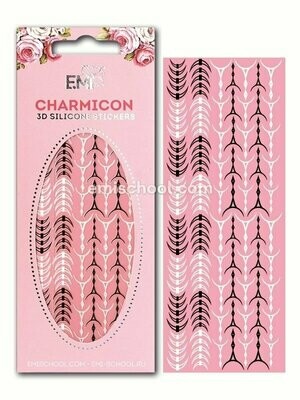 Charmicon 3D Silicone Stickers Lunula #34 Black/White