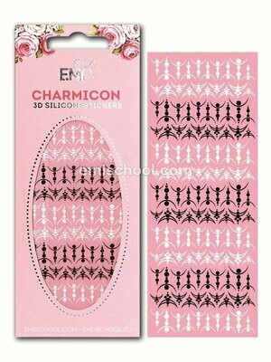 Charmicon 3D Silicone Stickers Lunula #28 Black/White