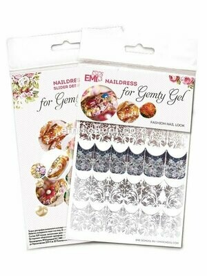 Naildress Slider Design for Gemty Gel English Silver