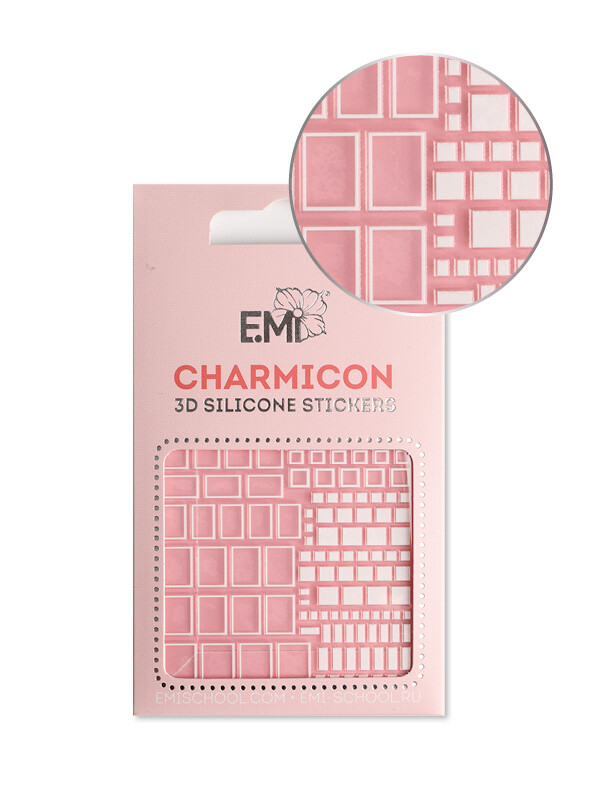 Charmicon 3D Silicone Stickers #161 Squares White