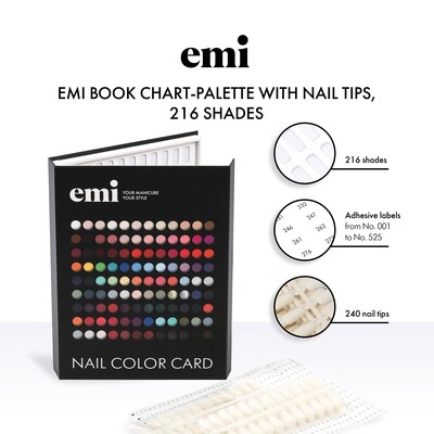 Book Chart-Palette with Nail Tips, 216 shades