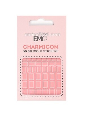 Charmicon 3D Silicone Stickers #114 Squares White