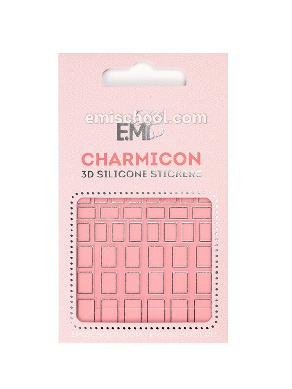 Charmicon 3D Silicone Stickers #112 Squares Silver