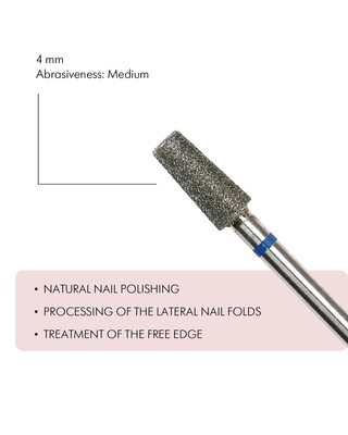 Frustum-shaped Diamond Coated Rotary File, 4 mm, Medium abrasiveness