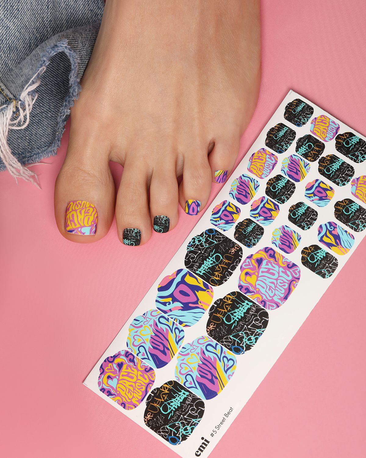 Pedicure nail wraps #5 Street Beat