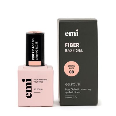 E.MiLac Fiber Base Gel Spring Rose #8, 15 ml.