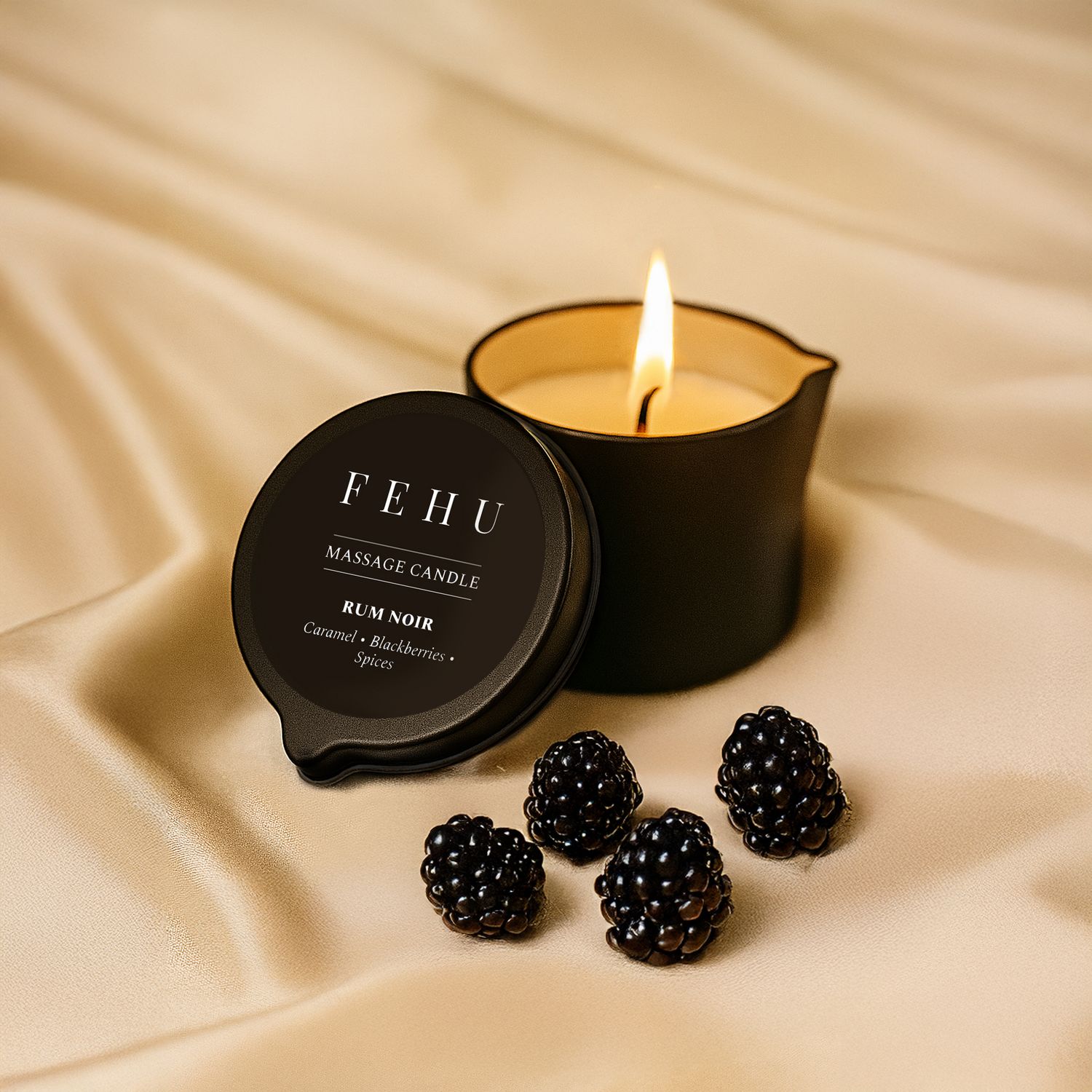 Vela de Masaje Ron negro 30 g.