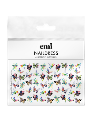 Naildress Slider Design #109 Bright Butterflies