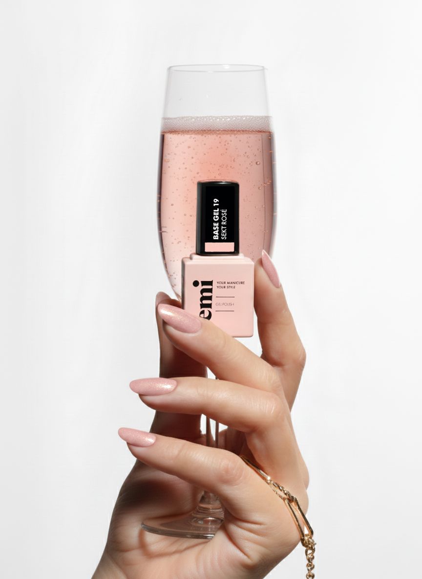E.MiLac Base Gel Sekt Rosé #19, 15 ml.