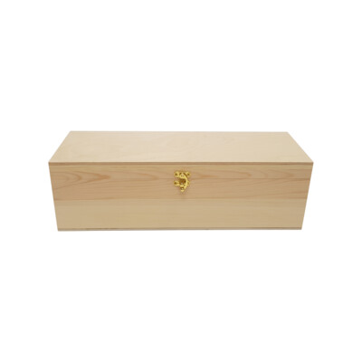 Hinged Lid Pine Wooden Gift Box - 400 x 120 x 120mm