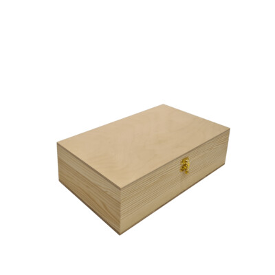 Hinged Lid Pine Wooden Gift Box - 335 x 188 x 90mm