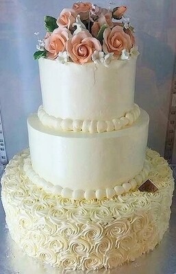 Base Tier Twirly Roses + 2-Tier Decor Wedding