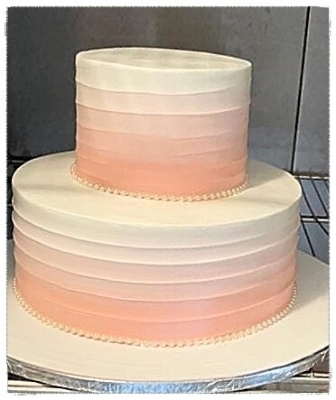 2-Tier Pink &amp; White Wedding