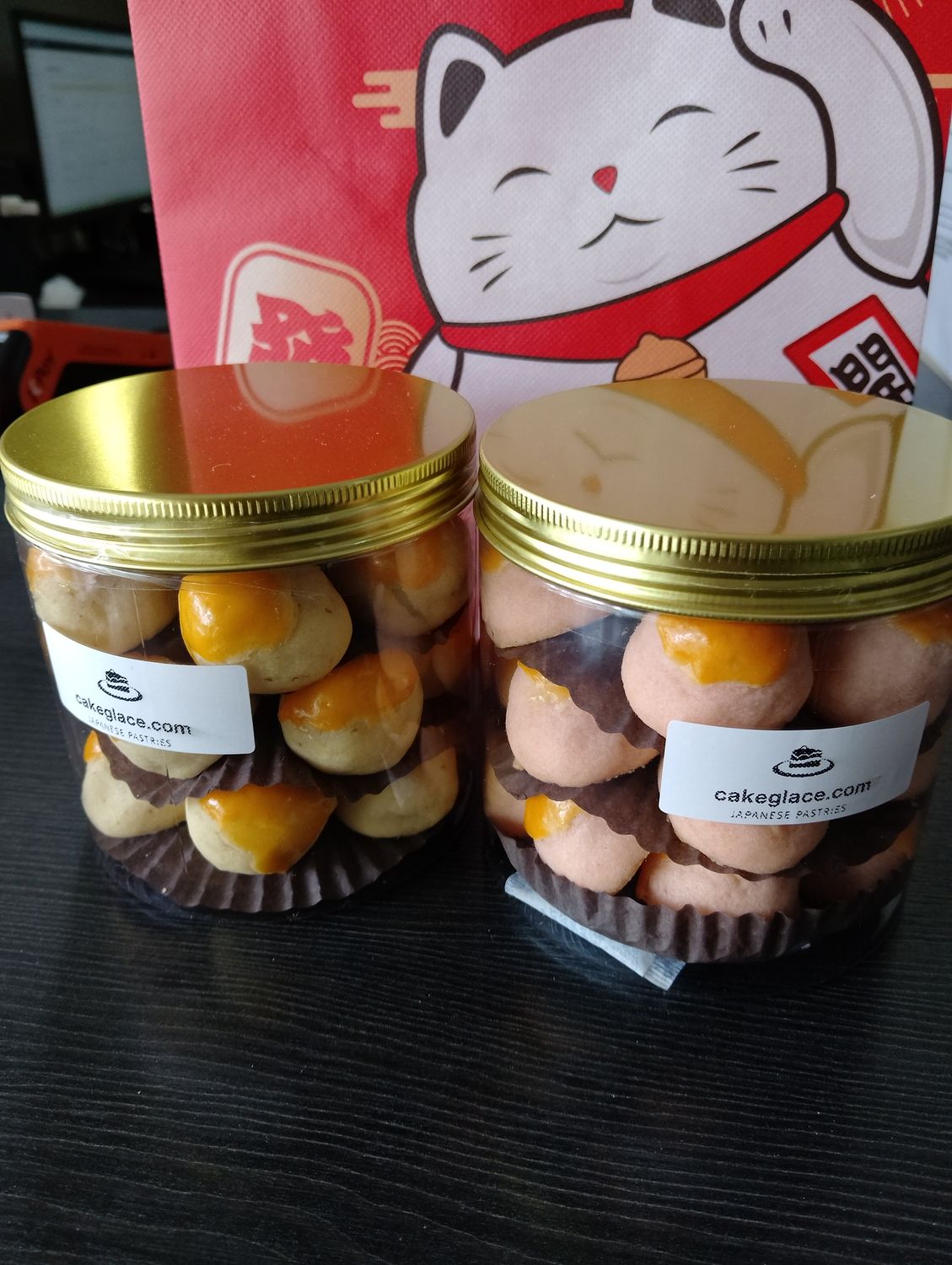 CNY Cookies 2 Jars in a Red Cat Bag