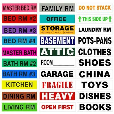 Tag-A-Room 2650 Count Moving Labels Color Coded, Ultimate Mega Move Pack, 50 Different Labels (Living Spaces, Alerts, Content) 4-5 Bedroom House, Moving Supplies Tag-A-Room 2650 Count Moving Labels Color Coded, Ultimate Mega Move Pack, 50 Different Labels (Living Spaces, Alerts, Content) 4-5 Bedroom House, Moving Supplies