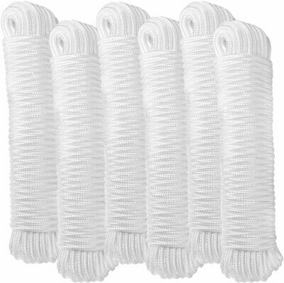 Tag-A-Room Polyester Solid Braided Rope 1/4 Inch x 50ft (6 Pack)