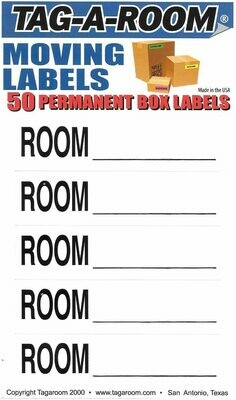 Color Coded Moving Box Labels (Room Blank White)