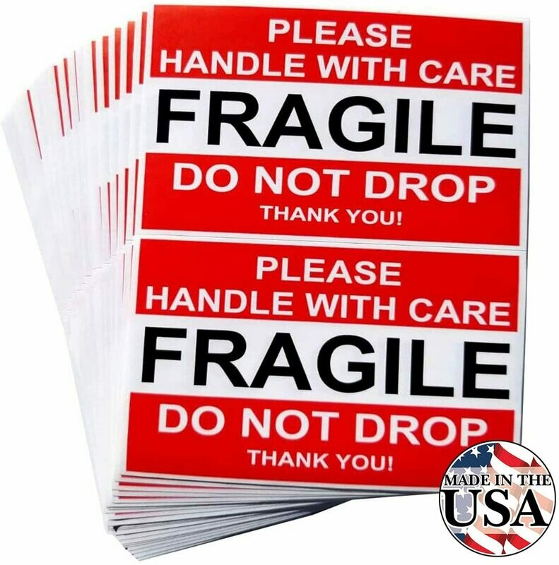 Fragile (Red) : Please Handle With Care Labels