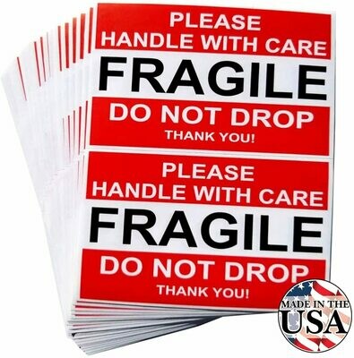 Fragile (Red) : Please Handle With Care Labels