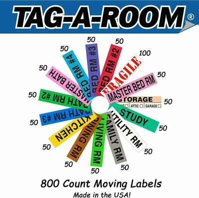 Smooth Move 800 Count - Color Coded Moving Labels