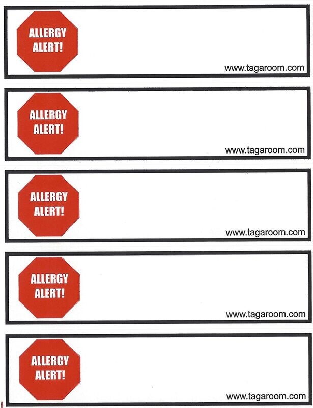Tag-A-Room Color Coded Home Moving Alert Box Labels Stickers (Allergy Alert)