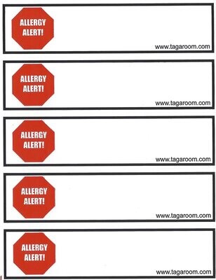 Tag-A-Room Color Coded Home Moving Alert Box Labels Stickers (Allergy Alert)