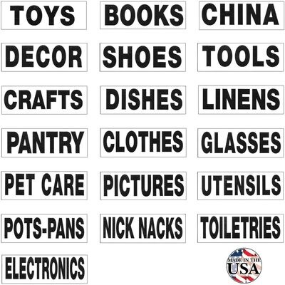 BOX CONTENT LABELS