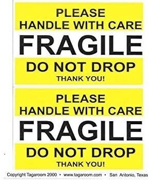 Fragile Yellow: Please Handle With Care (Bulk)