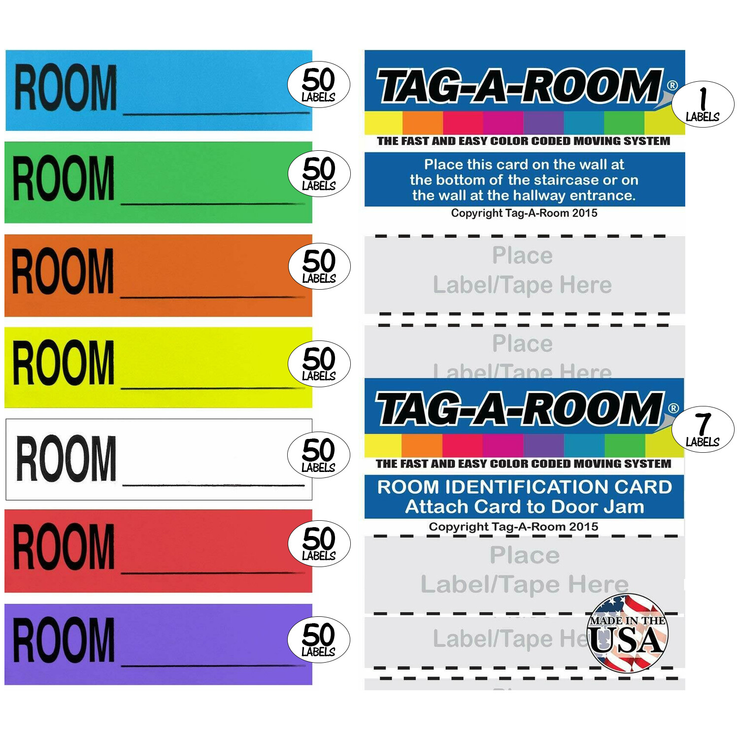 Tag-A-Room Move By Color Labeling System 350 count