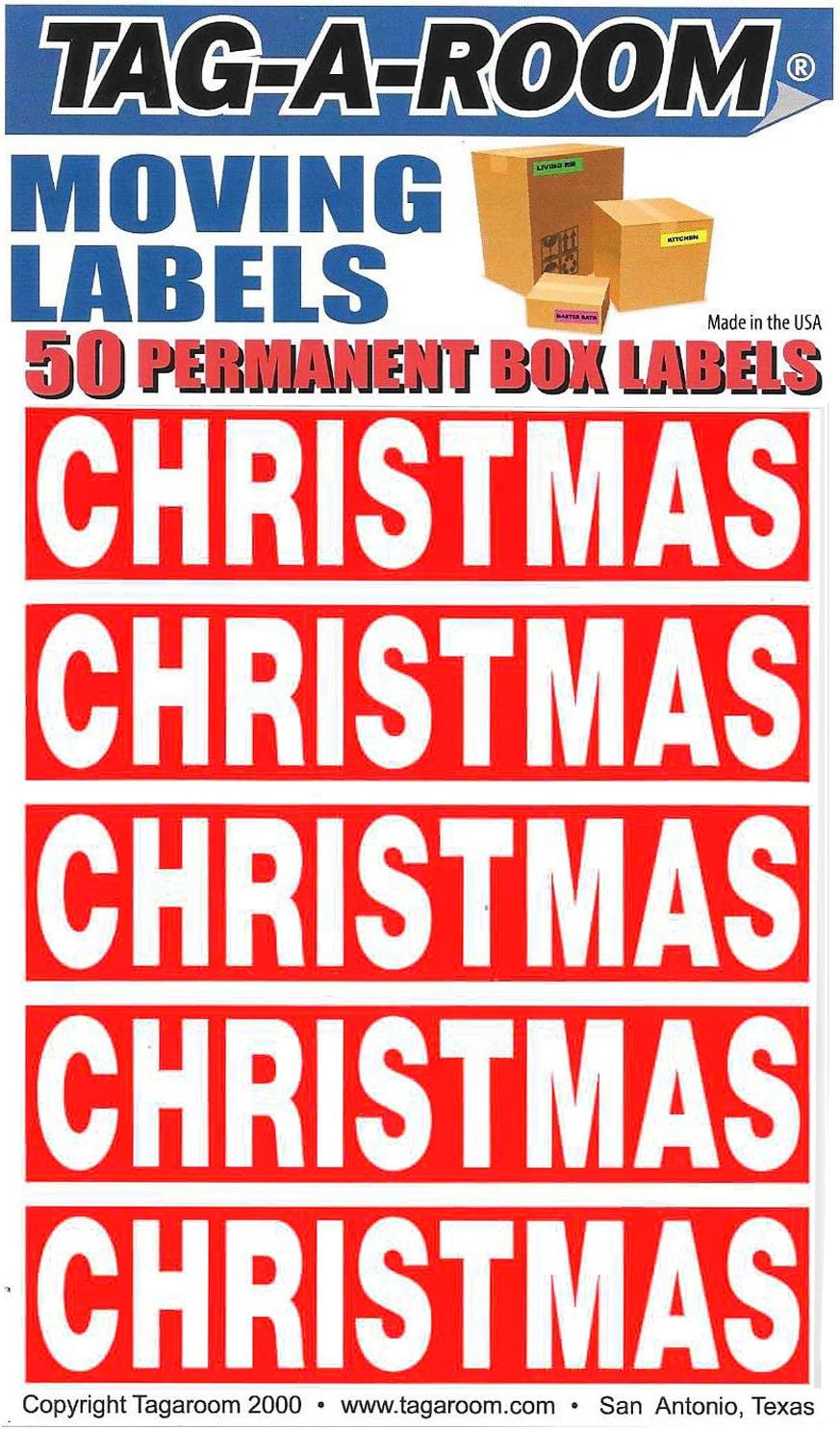 Christmas Color Coded Moving Labels (50 Count)