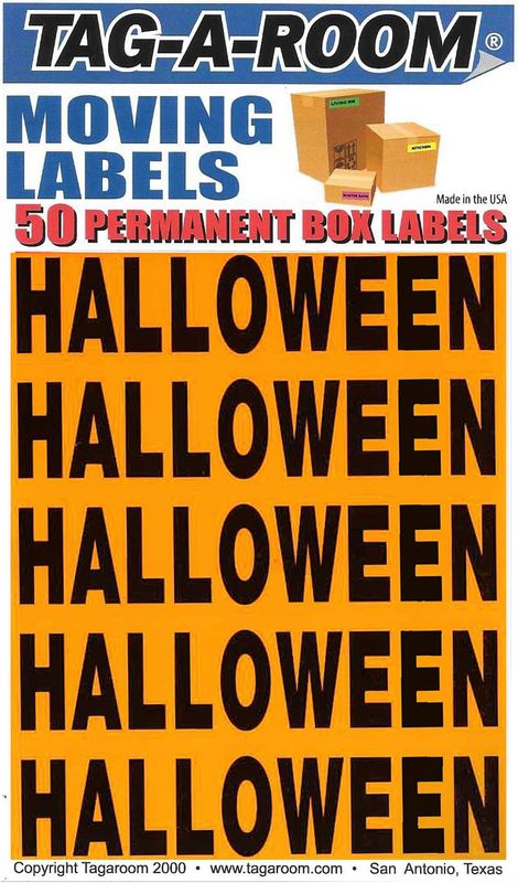 Halloween Color Coded Moving Labels (50 Count)