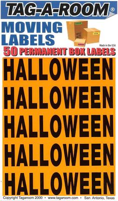 Halloween Color Coded Moving Labels (50 Count)