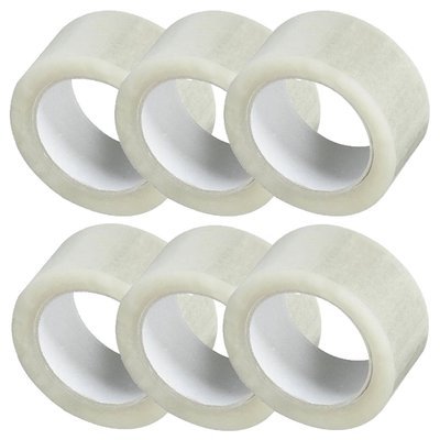 Packing Tape, Clear Heavy Duty Refills, 6 Rolls, 2 Inch x 55 Yards