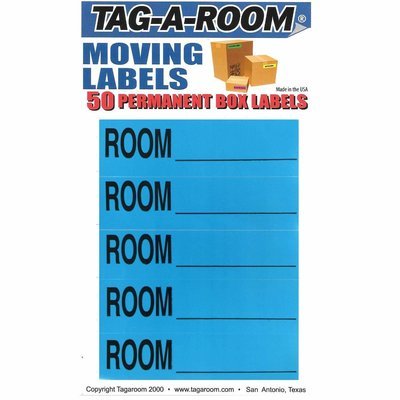 Color Coded Moving Box Labels (Room Blank Blue)