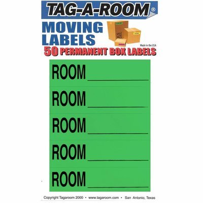 Color Coded Moving Box Labels (Room Blank Green)