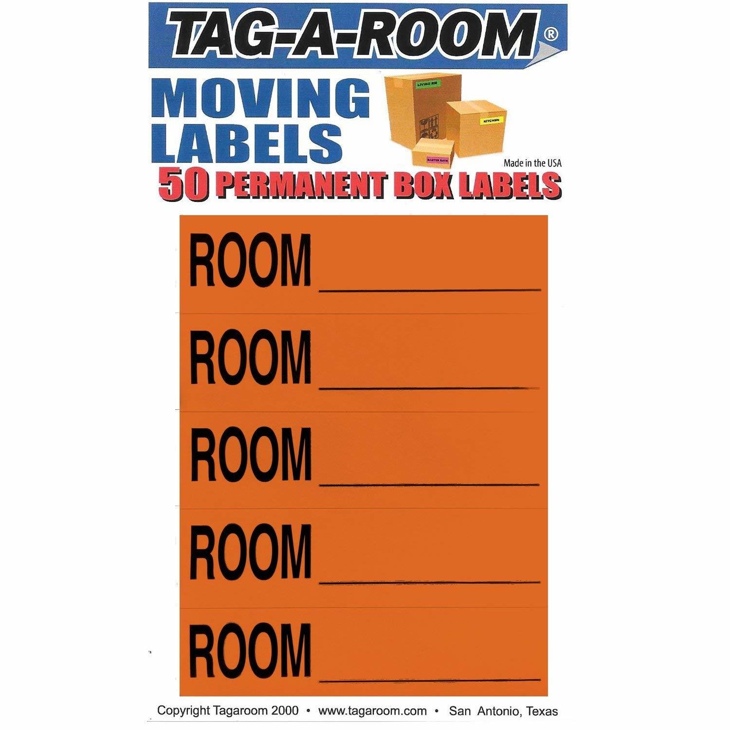 Color Coded Home Moving Packing Box Labels (Room Blank Orange)