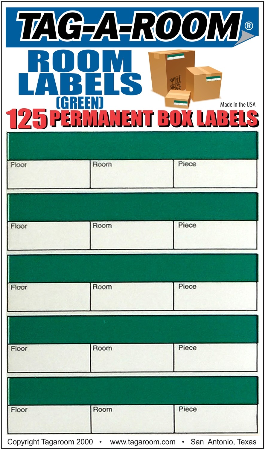 Office - Label - Room - Green - 125 Count