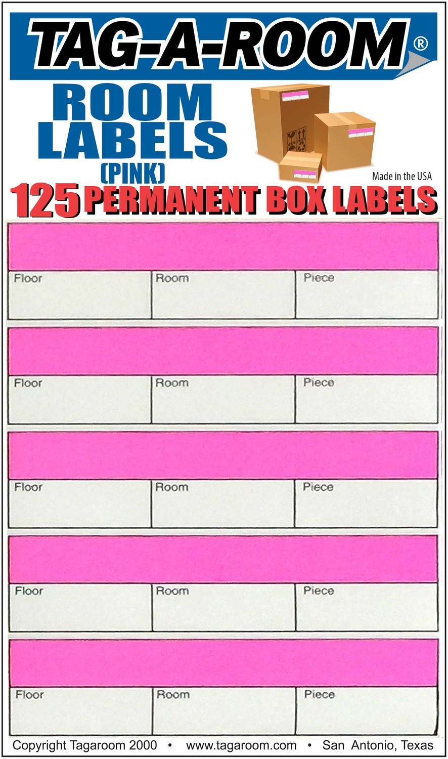 Office - Label - Room - Pink - 125 Count